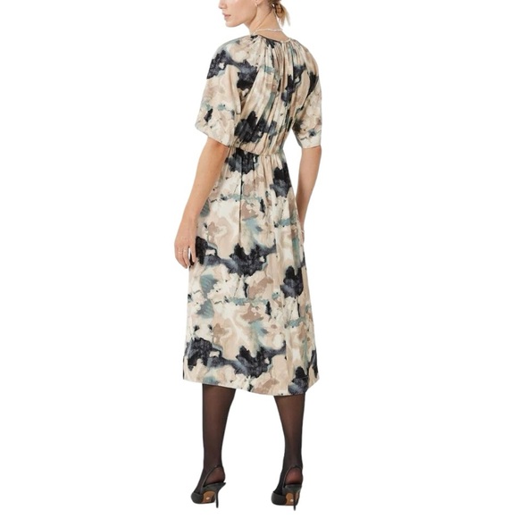 NWT Minimum Yolas midi dress, short sleeves a-line skirt & elastic waist size XL - Picture 2 of 16